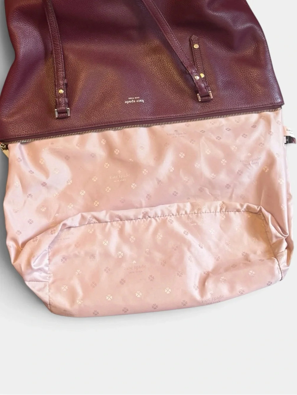 Kate Spade Polly Cherrywood Pebbled Leather Large Tote EUC